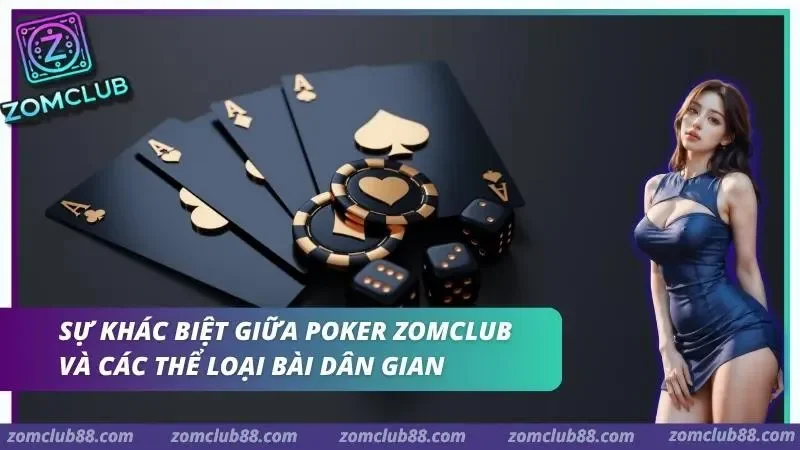 Bốn quân Át và chip trong phần giới thiệu Poker ZomClub