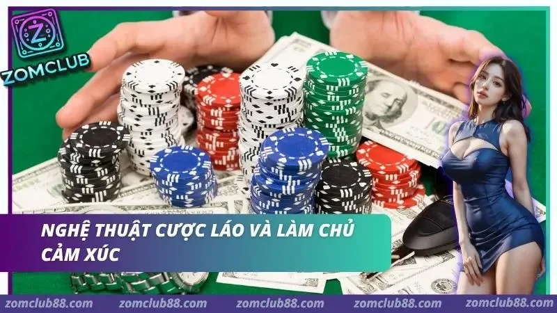 Các chồng chip poker trong phần cược láo tại ZomClub