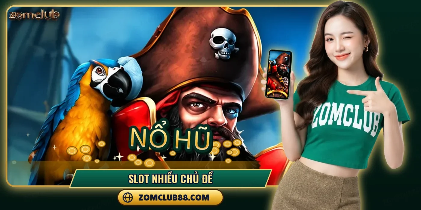 Nhân vật cướp biển và chú vẹt trong game nổ hũ ZOMCLUB