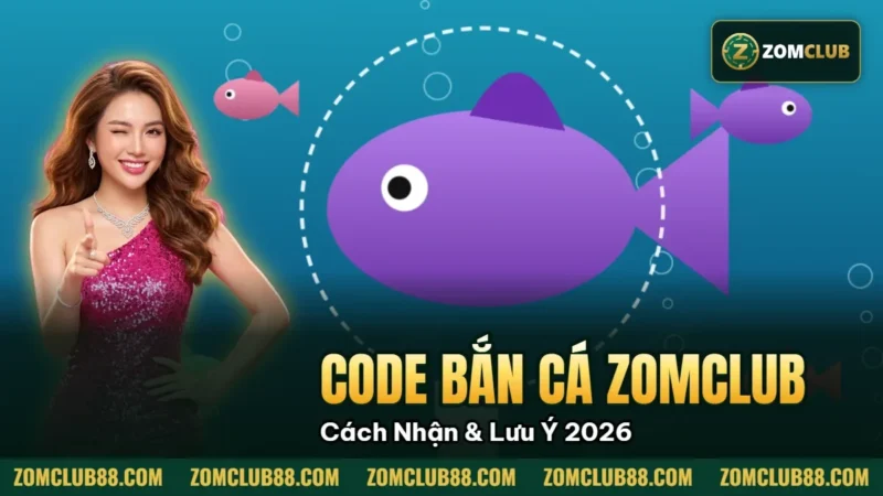 Code Bắn Cá Zomclub Miễn Phí - Cách Nhận & Lưu Ý 2026 1 Cá hoạt hình trong vòng ngắm trên bìa code bắn cá ZomClub