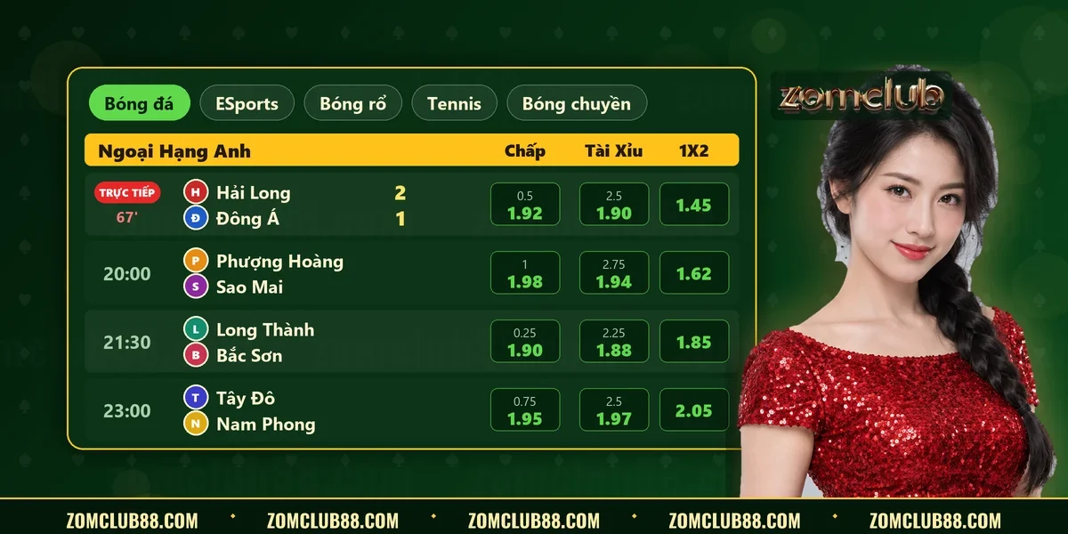 Bảng kèo bóng đá trực tiếp trong sảnh thể thao ZomClub Bảng kèo bóng đá trực tiếp trong sảnh thể thao ZomClub